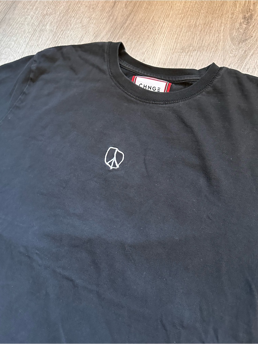 CHNGE Jimi Hendrix Peace Quote Embroidered Logo Tee